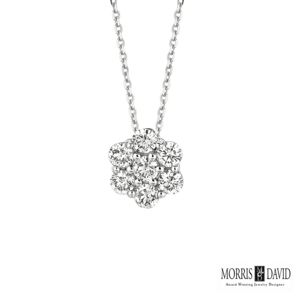 0.50 Carat Natural Diamond Flower Necklace